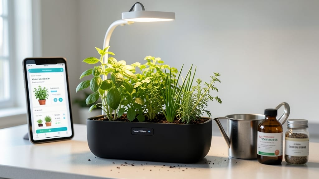 Smart Indoor Herb Garden Kit: Self-Watering System for Effortless Growth